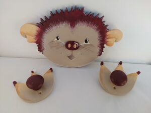 Portemanteau Hérisson lin et prune