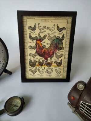Aquarelle papier du grenier "Coq"